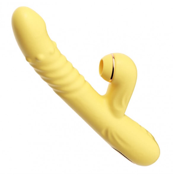 MizzZee - LoveJoy Rotating Beads Retractable Warming Suction Wand (Chargeable - Yellow)